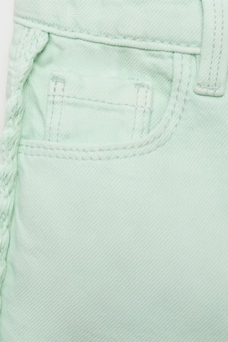 Short en jean avec détail sur le côté - Vert pastel