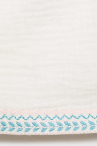 Short plissé brodé - Blanc