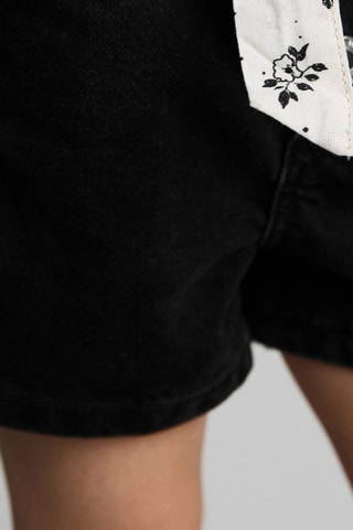 Short en jean ceinture - Noir