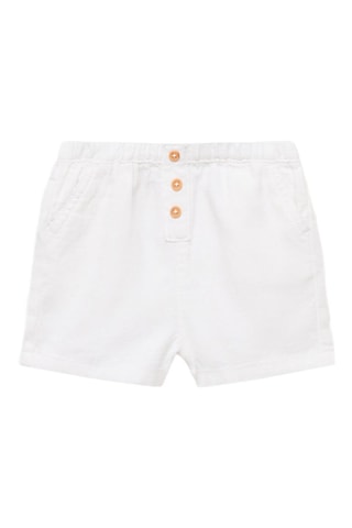Short coton lin - Blanc
