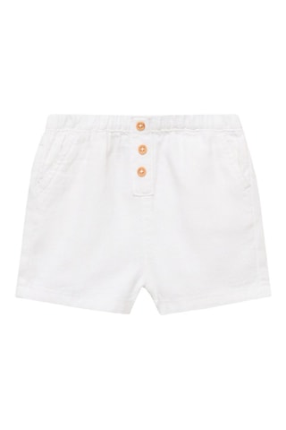 Short coton lin - Blanc