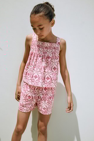 Short coton imprimé - Fuchsia