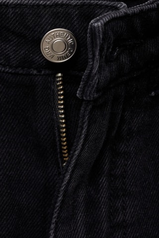 Short en jean revers effilochés - Noir