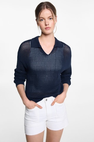 Short jean taille normale - Blanc cassé