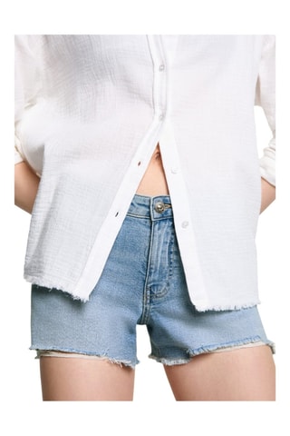 Short jean déchiré - Bleu clair