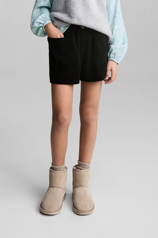 Short paperbag velours côtelé - Noir