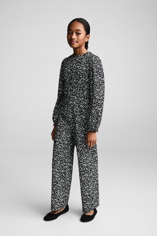 Combinaison en imprimé floral - Noir