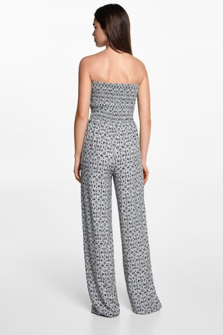 Combinaison bustier imprimée - Ecru