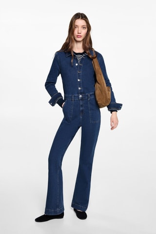 Combinaison évasée denim - Bleu