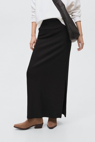 Jupe longue fente sur le côté - Noir