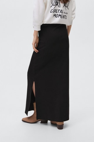 Jupe longue fente sur le côté - Noir