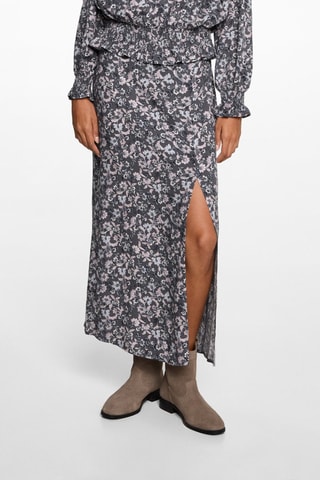 Jupe fendue fleurs - Rose