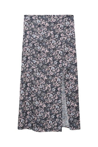 Jupe fendue fleurs - Rose