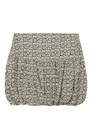 Jupe boule en imprimé floral - Noir