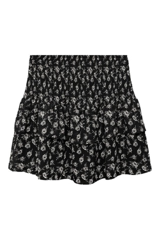 Jupe fleurs volants - Noir