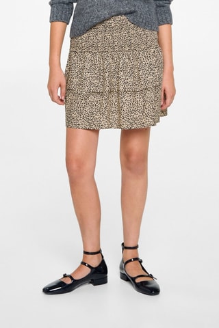 Jupe volants léopard - Beige