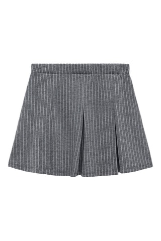 Jupe plissée rayures - Gris chiné