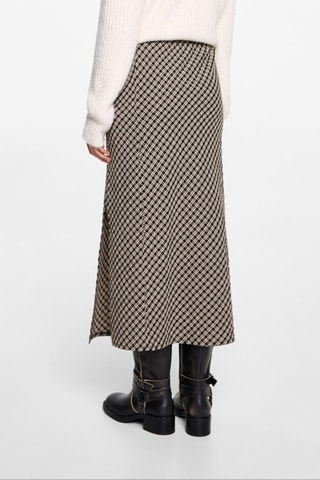 Jupe midi carreaux - Noir