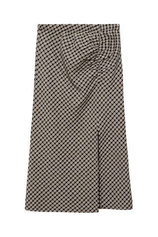 Jupe midi carreaux - Noir