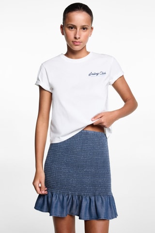 Jupe froncée volants - Bleu marine