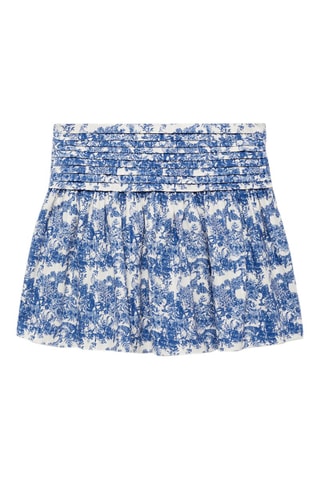 Jupe plissée imprimée - Bleu