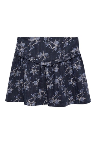 Jupe imprimée florale - Bleu marine