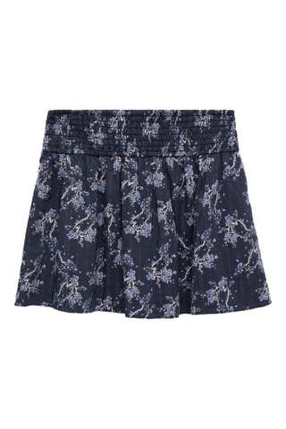 Jupe imprimée florale - Bleu marine