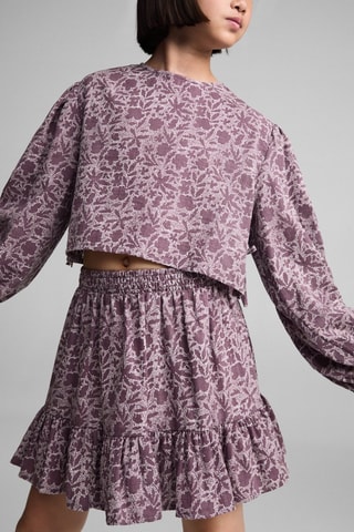 Jupe volants imprimée - Violet