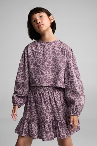 Jupe volants imprimée - Violet