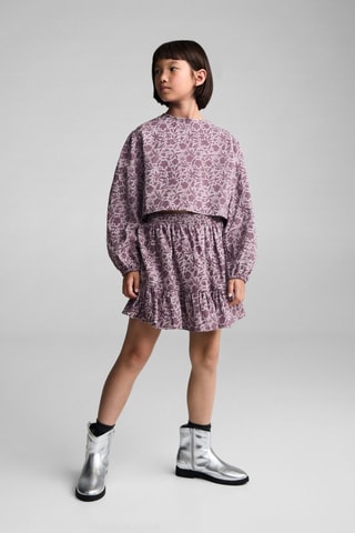 Jupe volants imprimée - Violet