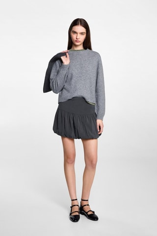 Minijupe boule fermeture Éclair - Anthracite