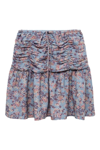 Jupe imprimée florale - Bleu ciel