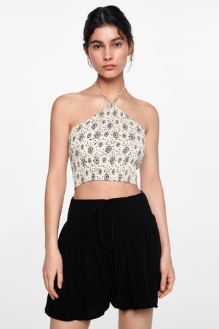 Jupe short froncée - Noir