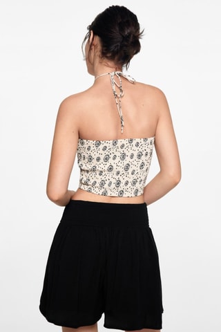 Jupe short froncée - Noir