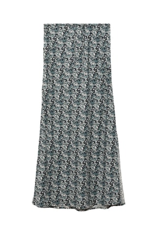 Jupe longue en imprimé floral - Noir