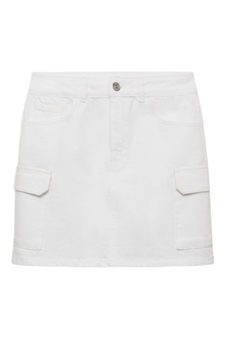 Minijupe poches cargo - Blanc