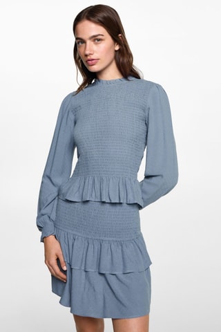 Jupe froncée volants - Bleu