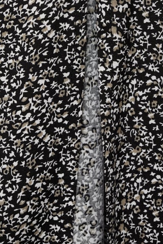 Jupe midi à fleurs - Noir