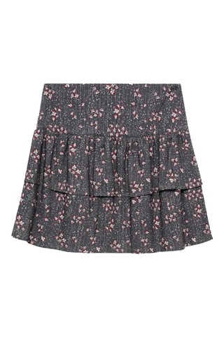 Jupe imprimée volants - Anthracite