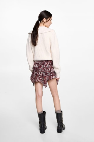 Jupe asymétrique imprimée - Grenat