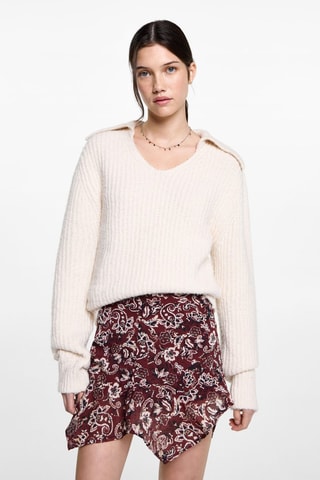 Jupe asymétrique imprimée - Grenat