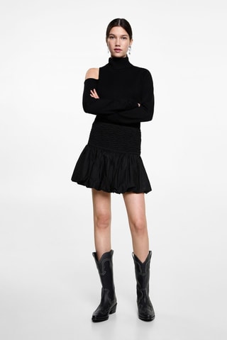 Jupe boule froncée - Noir
