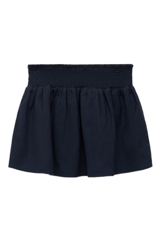 Jupe coton et lin - Bleu marine