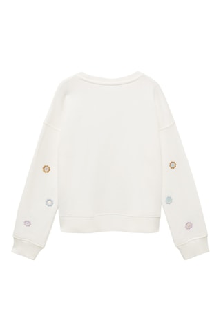 Sweat ornements fleurs - Blanc cassé