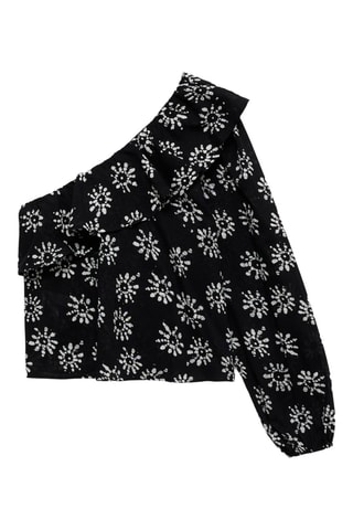 Blouse asymétrique imprimée - Noir