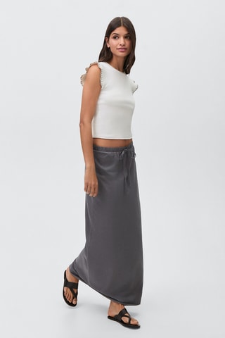 Jupe longue maille - Anthracite