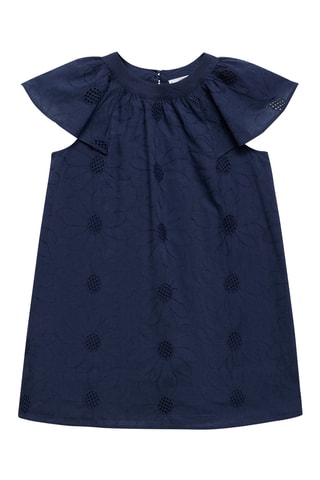 Robe courte brodée - Bleu marine
