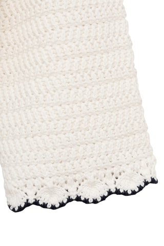 Cardigan maille bords contrastés - Blanc