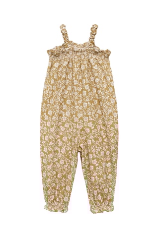 Salopette coton imprimé - Moutarde