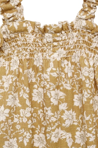 Salopette coton imprimé - Moutarde